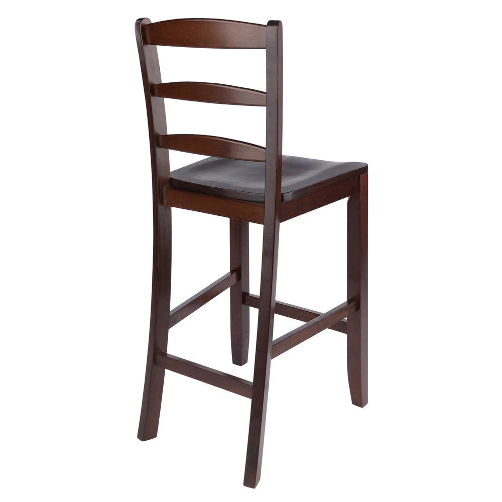 2-Pc 24" Ladder Back Counter Stools, Antique Walnut. Picture 7