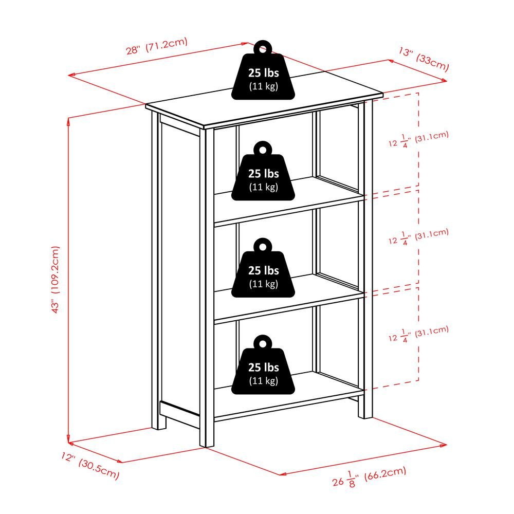 3-Section Storage Shelf with 6 Foldable Baskets, Walnut Finish. Picture 4