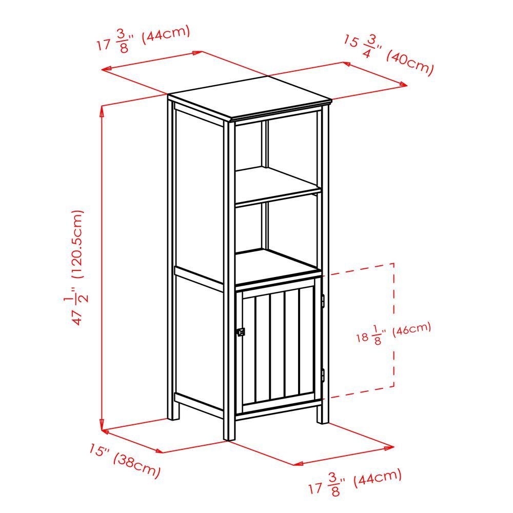 Narrow Storage Cabinet with Door & 2 Shelves, Walnut Finish. Picture 7