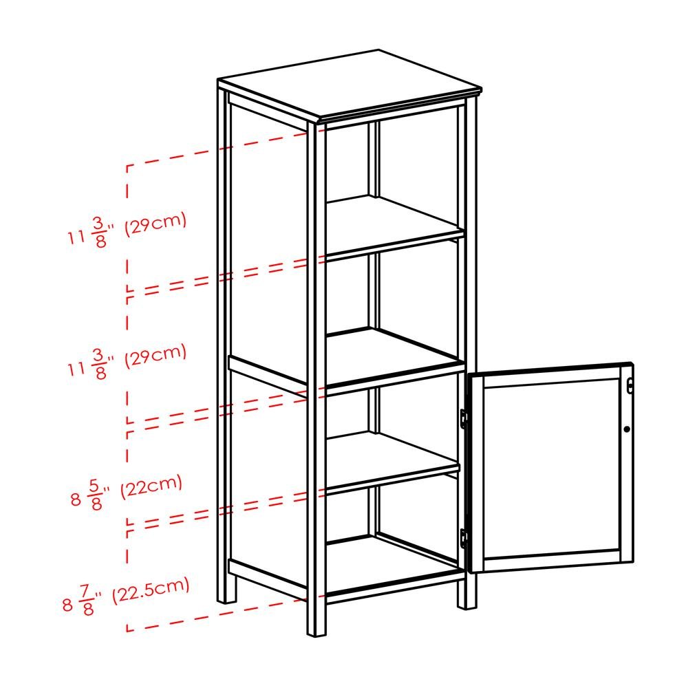 Narrow Storage Cabinet with Door & 2 Shelves, Walnut Finish. Picture 8