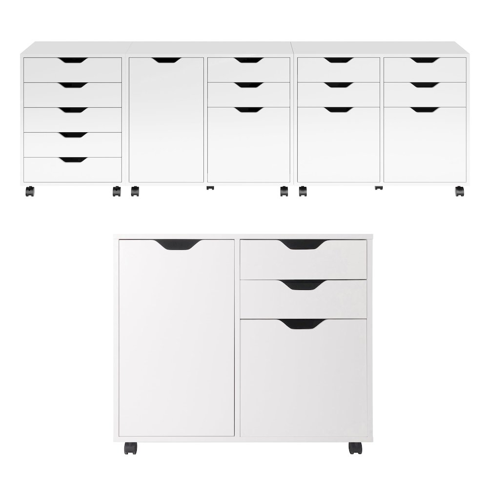 Halifax 2 Section Mobile Filing Cabinet, White. Picture 11