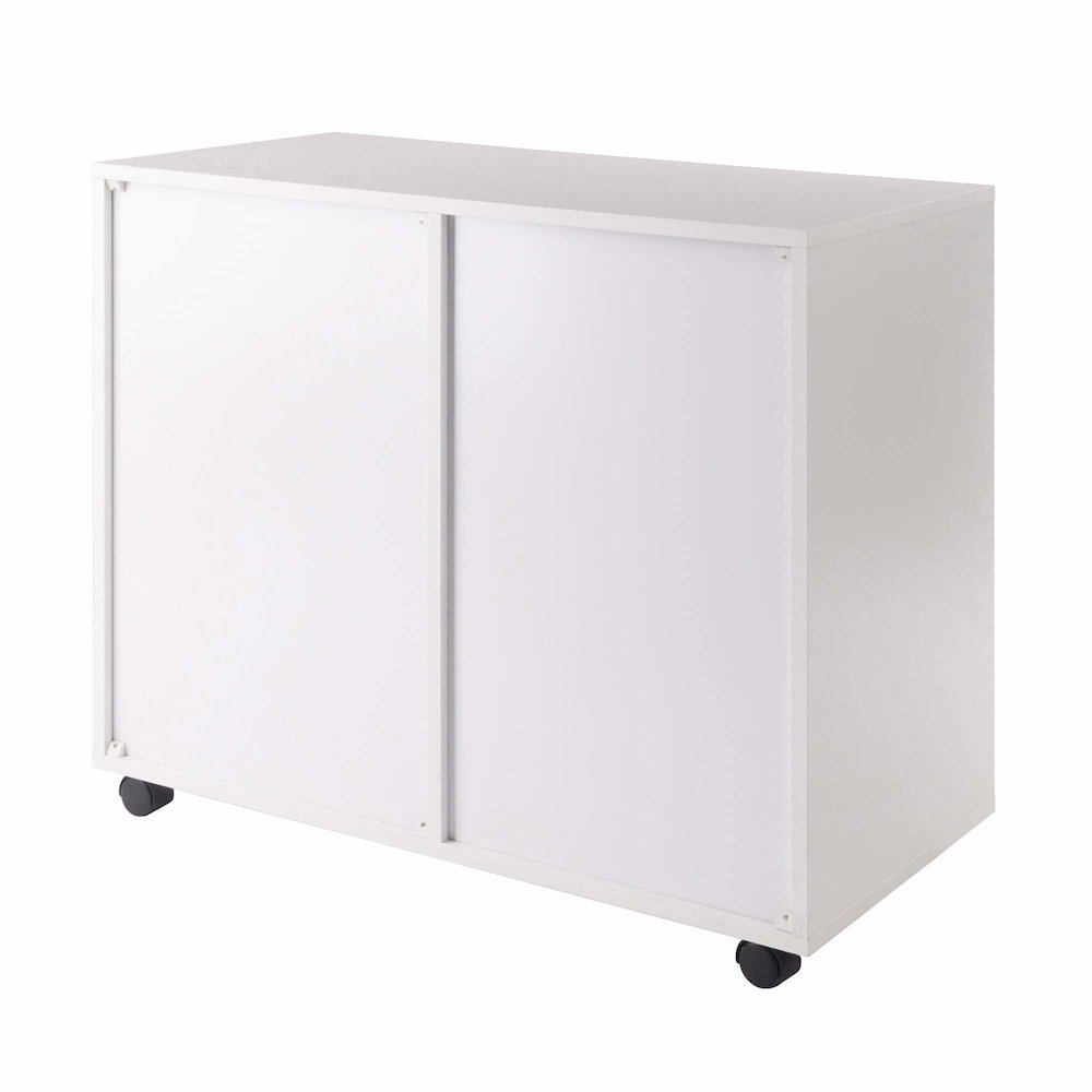Halifax 2 Section Mobile Filing Cabinet, White. Picture 8