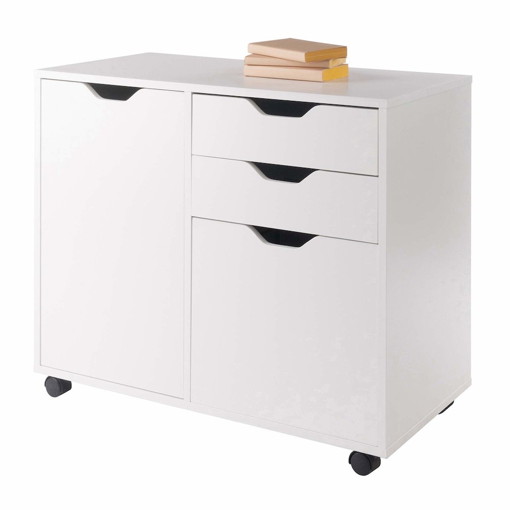 Halifax 2 Section Mobile Filing Cabinet, White. Picture 9