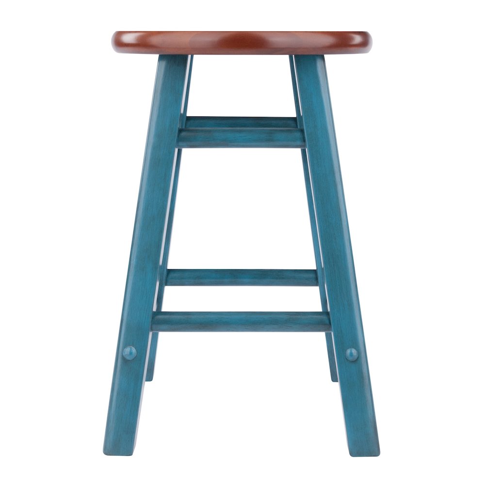 Element 2-Pc Dining Stool Set, Rustic Teal & Walnut. Picture 3