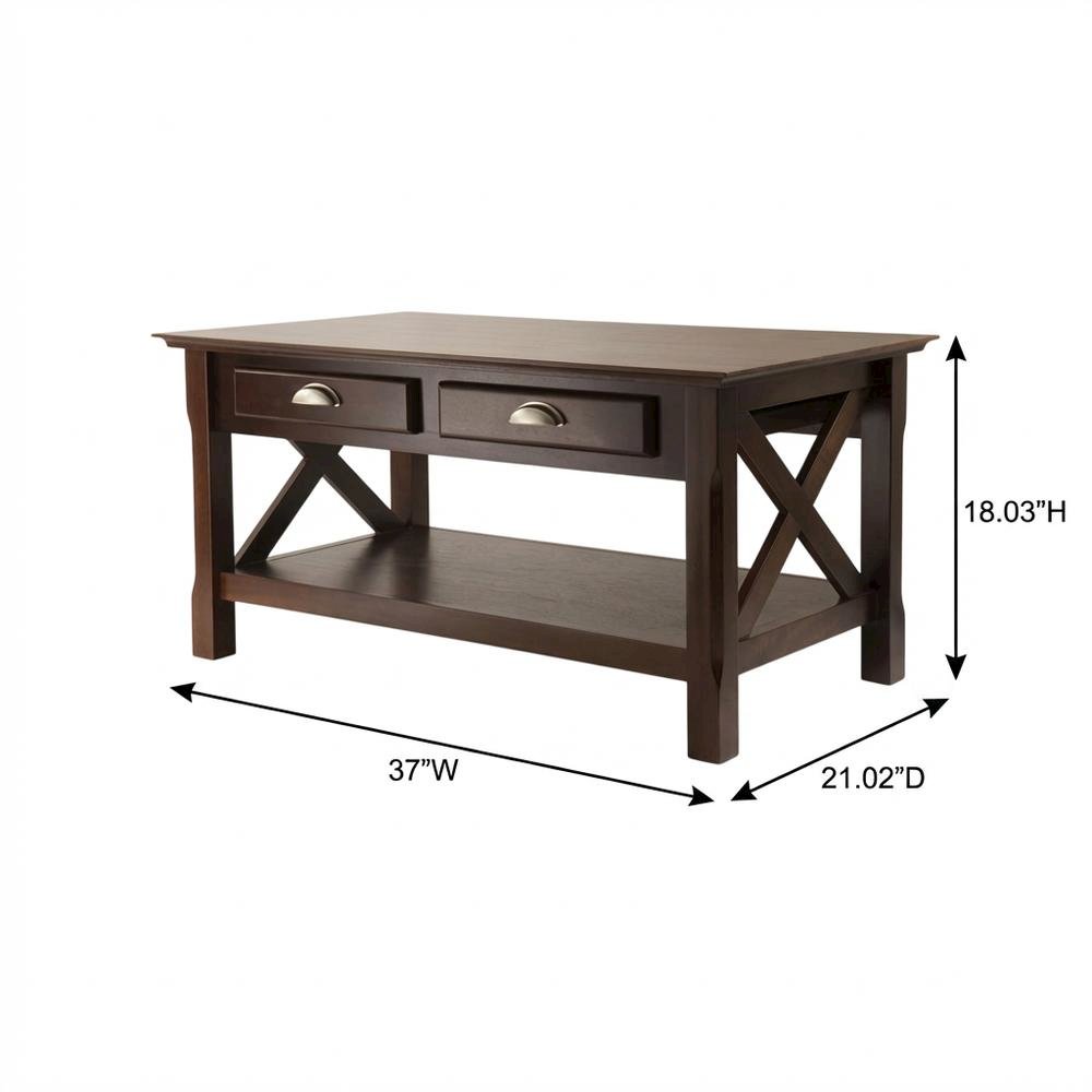 Coffee Table with 2 Storage Drawers for Living Room. Picture 7