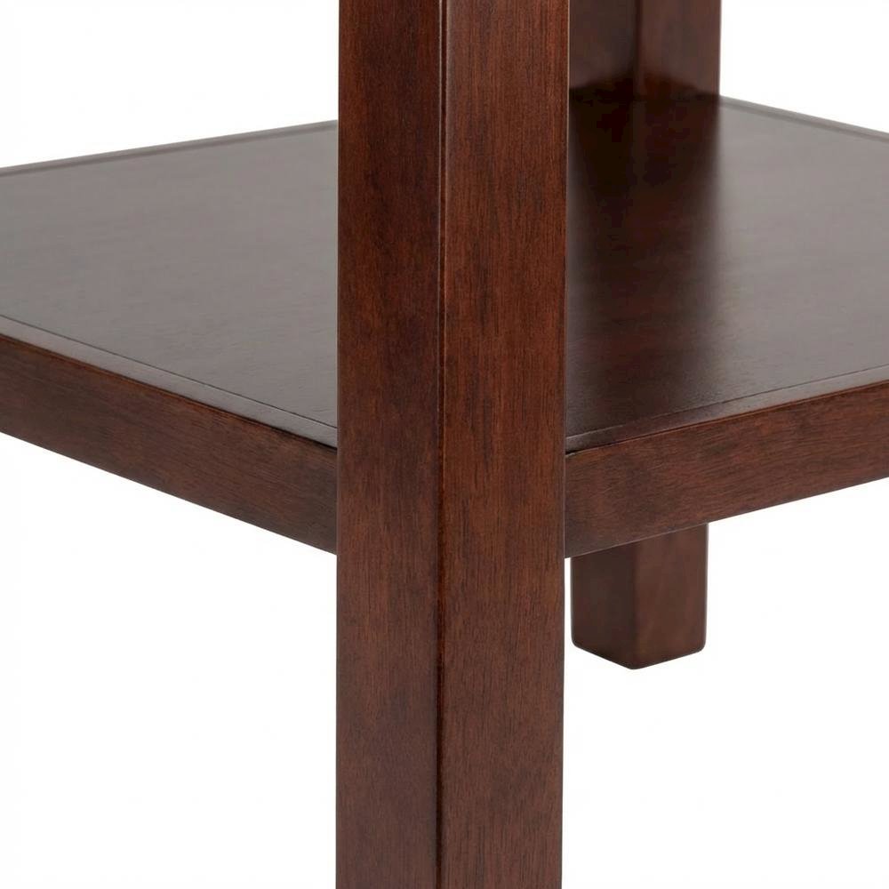 Wood High Bar Table with 2 Shelves, Transitional Pub Table for Dining Room,Brown. Picture 7