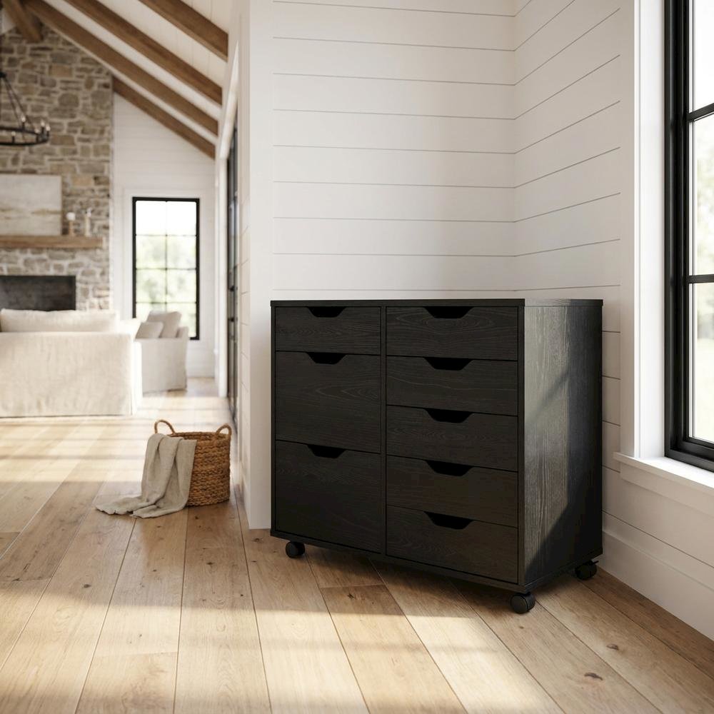 Black 6-Drawer Mobile Storage Cabinet, Rolling Multi-Storage. Picture 3