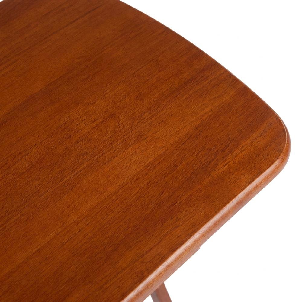 Teak Snack Table Set with Sleek Modern Design for Versatile Use. Picture 6