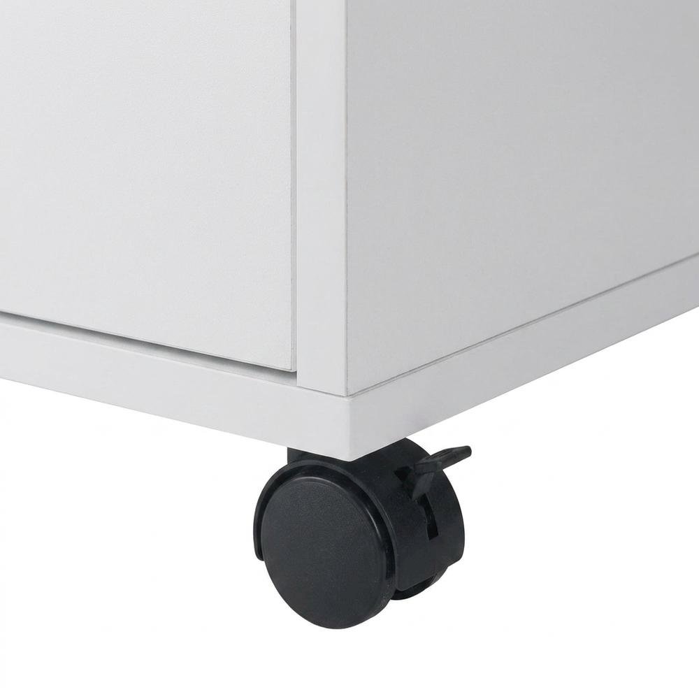 Composite Wood Storage Cabinet with Doors for Kitchen and Office, White. Picture 7