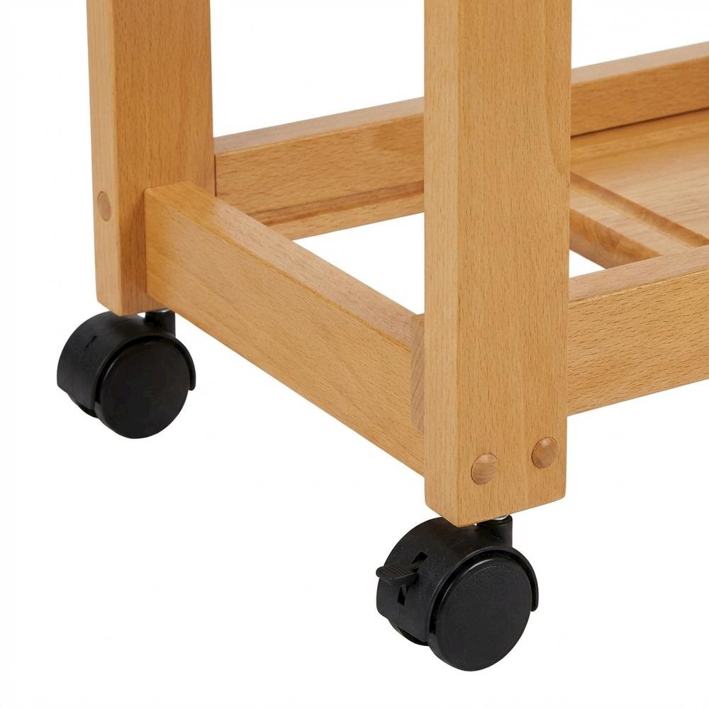 Solid Wood Kitchen Cart With Storage, Pull Out Cutting Board, Knife Block. Picture 6