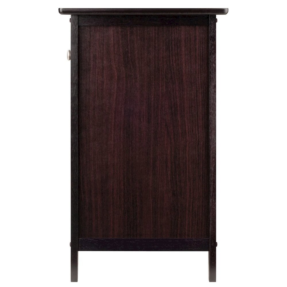 Farmhouse End Table With Storage Espresso Finish, Wooden Side Table And Drawer. Picture 6