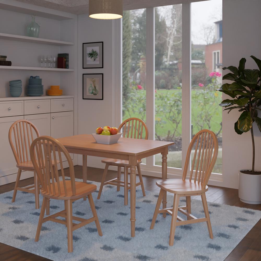 Ravenna 5-Pc Dining Table with Windsor Chairs, Natural. Picture 4