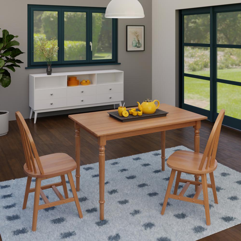 Ravenna 3-Pc Dining Table with Windsor Chairs, Natural. Picture 4