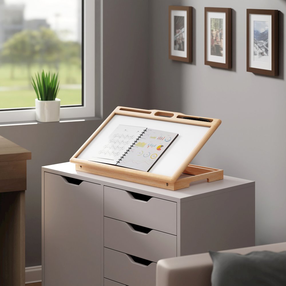 Arlo Breakfast Tray with Flip Top, Natural and White. Picture 21