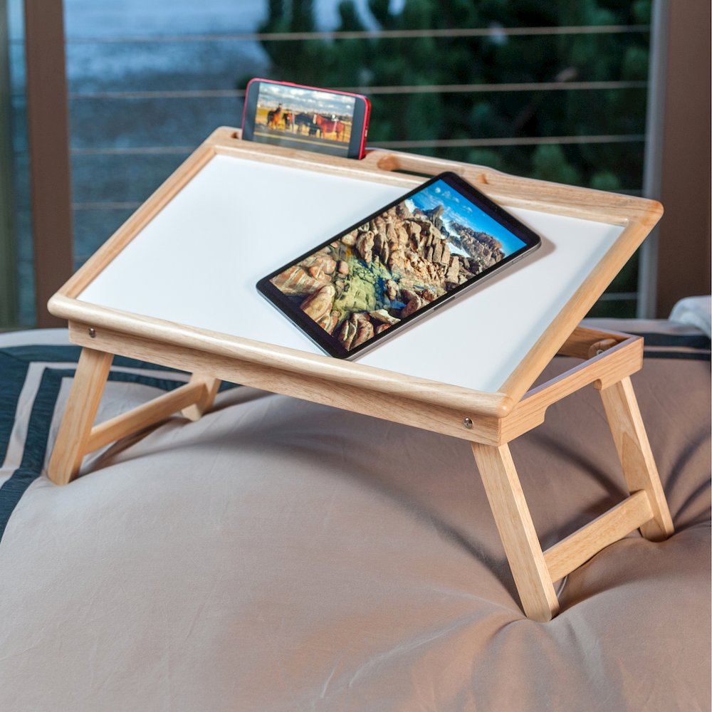 Arlo Breakfast Tray with Flip Top, Natural and White. Picture 12