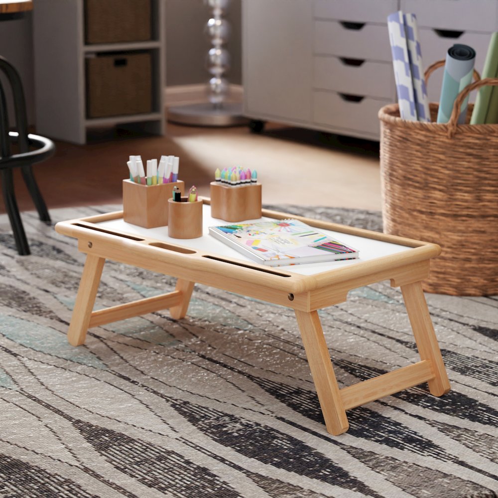 Arlo Breakfast Tray with Flip Top, Natural and White. Picture 16