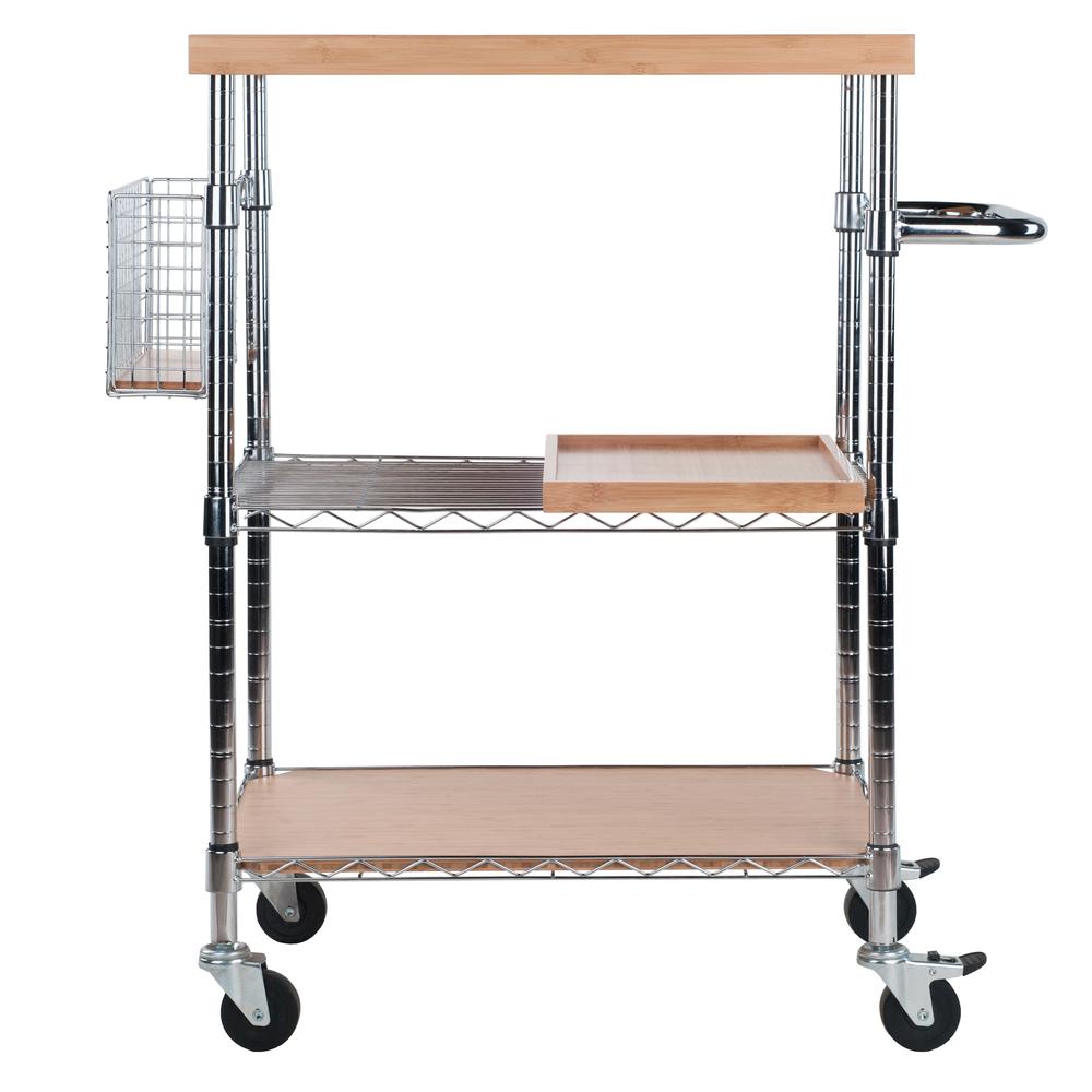 Madera Kitchen Cart in Natural Bamboo. Picture 2