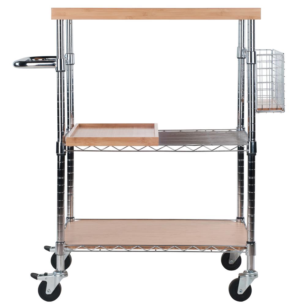 Madera Kitchen Cart in Natural Bamboo. Picture 5