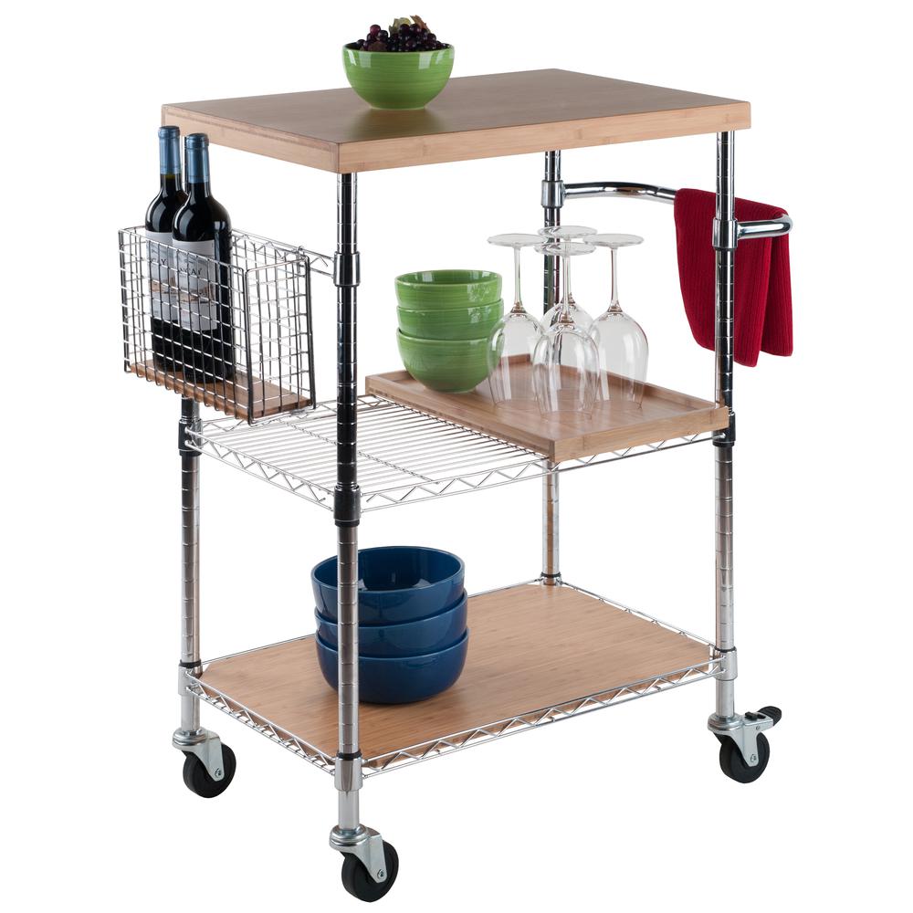 Madera Kitchen Cart in Natural Bamboo. Picture 6