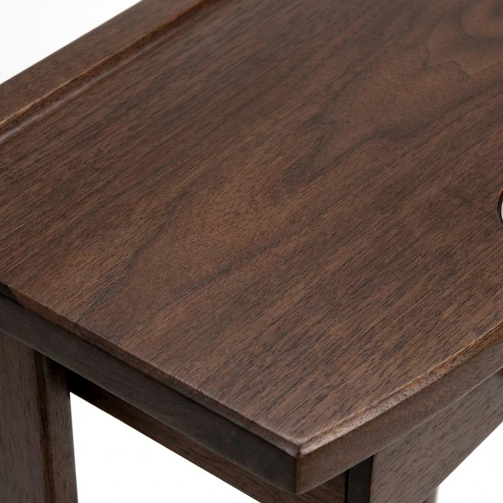 Dark Espresso Solid Wood Clothes Valet Stand with Mirror, Drawer, and Tray. Picture 5