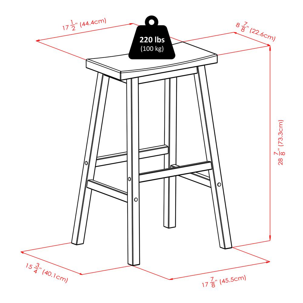Satori 29" Saddle Seat Bar Stool Beech. Picture 6