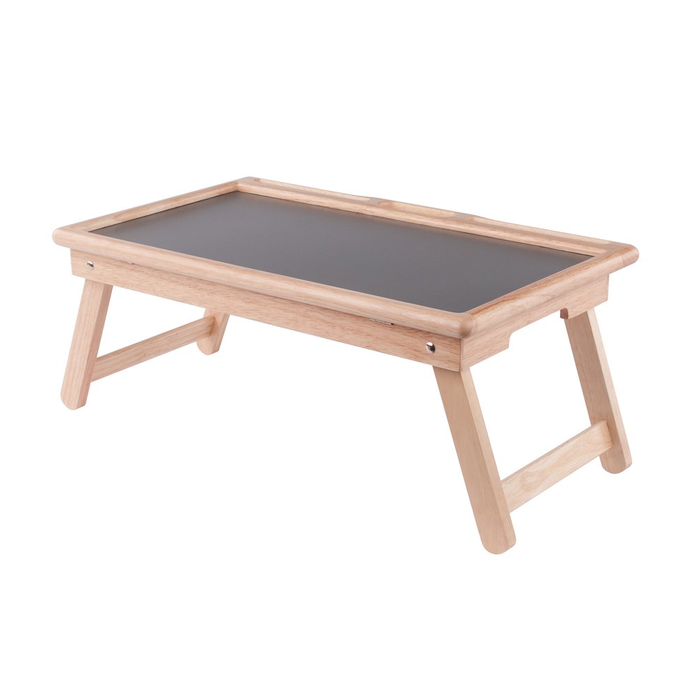 Arlo Breakfast Tray with Flip Top, Gray and Natural. Picture 1