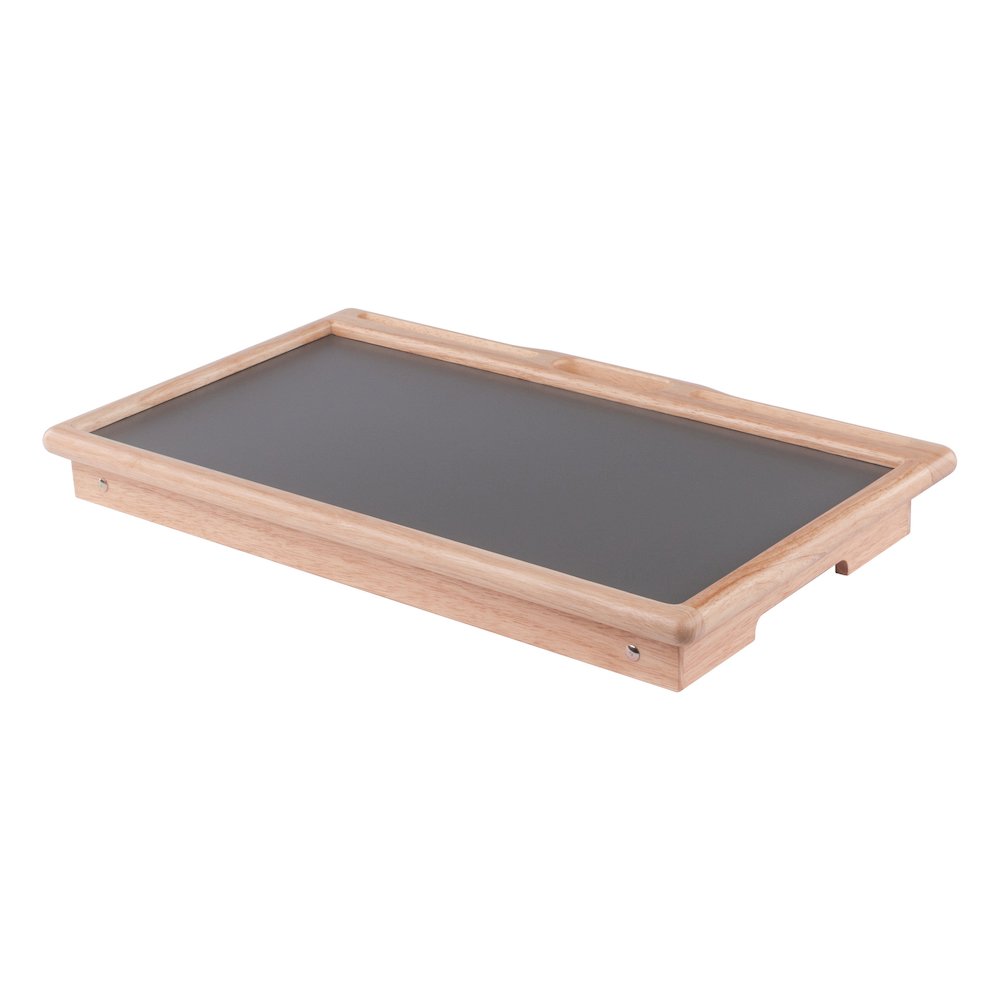 Arlo Breakfast Tray with Flip Top, Gray and Natural. Picture 19