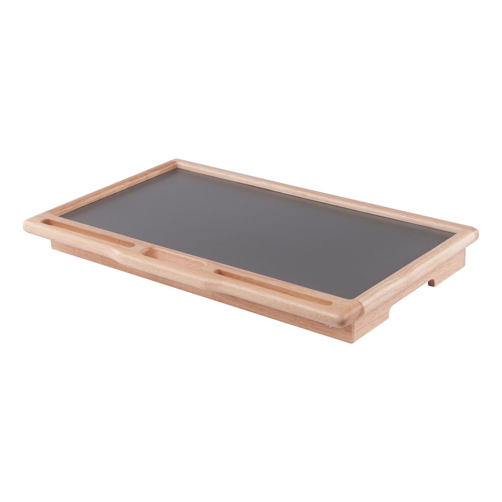 Arlo Breakfast Tray with Flip Top, Gray and Natural. Picture 2