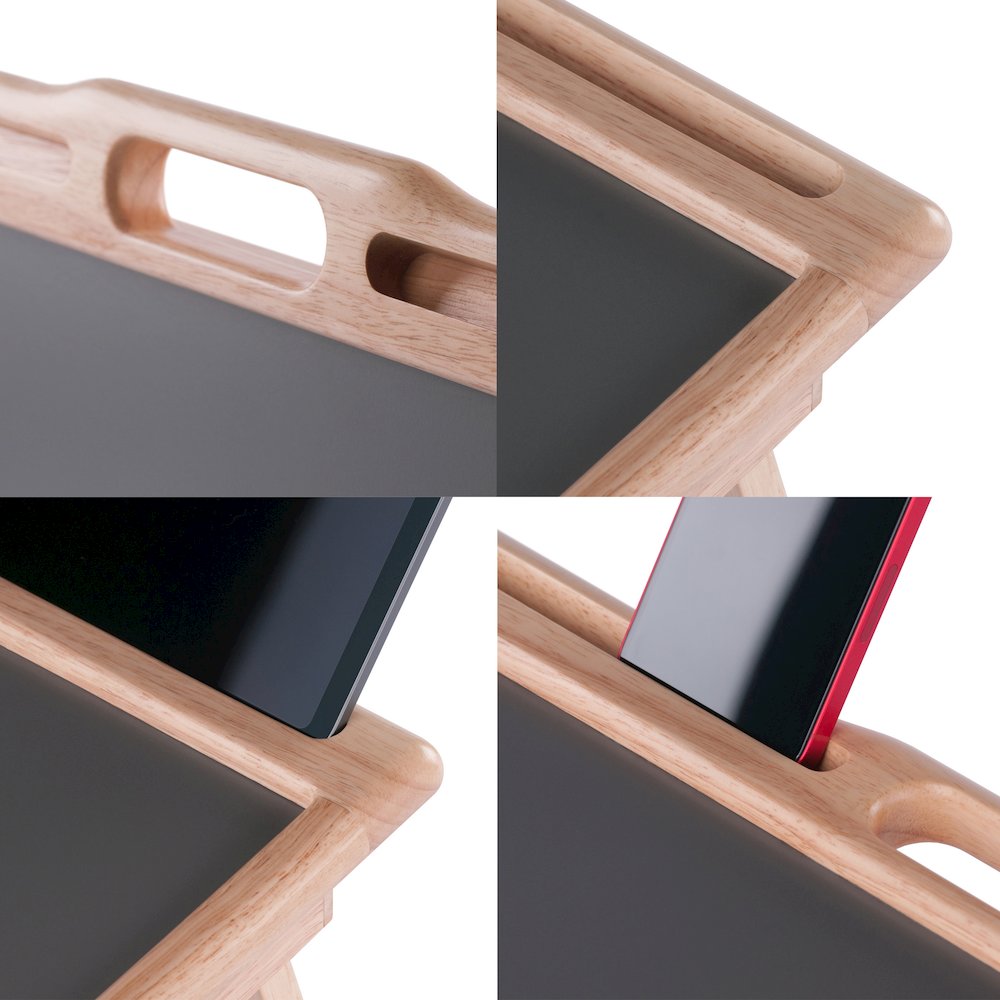 Arlo Breakfast Tray with Flip Top, Gray and Natural. Picture 26
