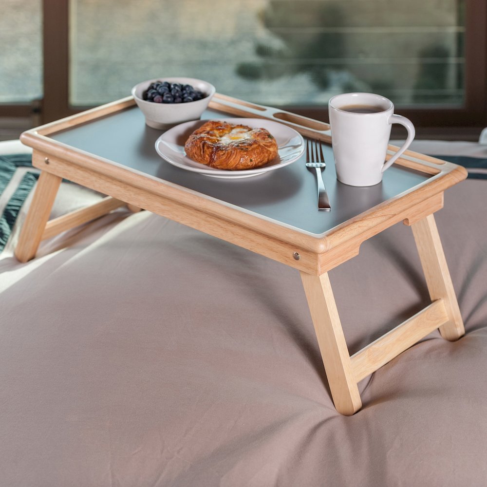 Arlo Breakfast Tray with Flip Top, Gray and Natural. Picture 10