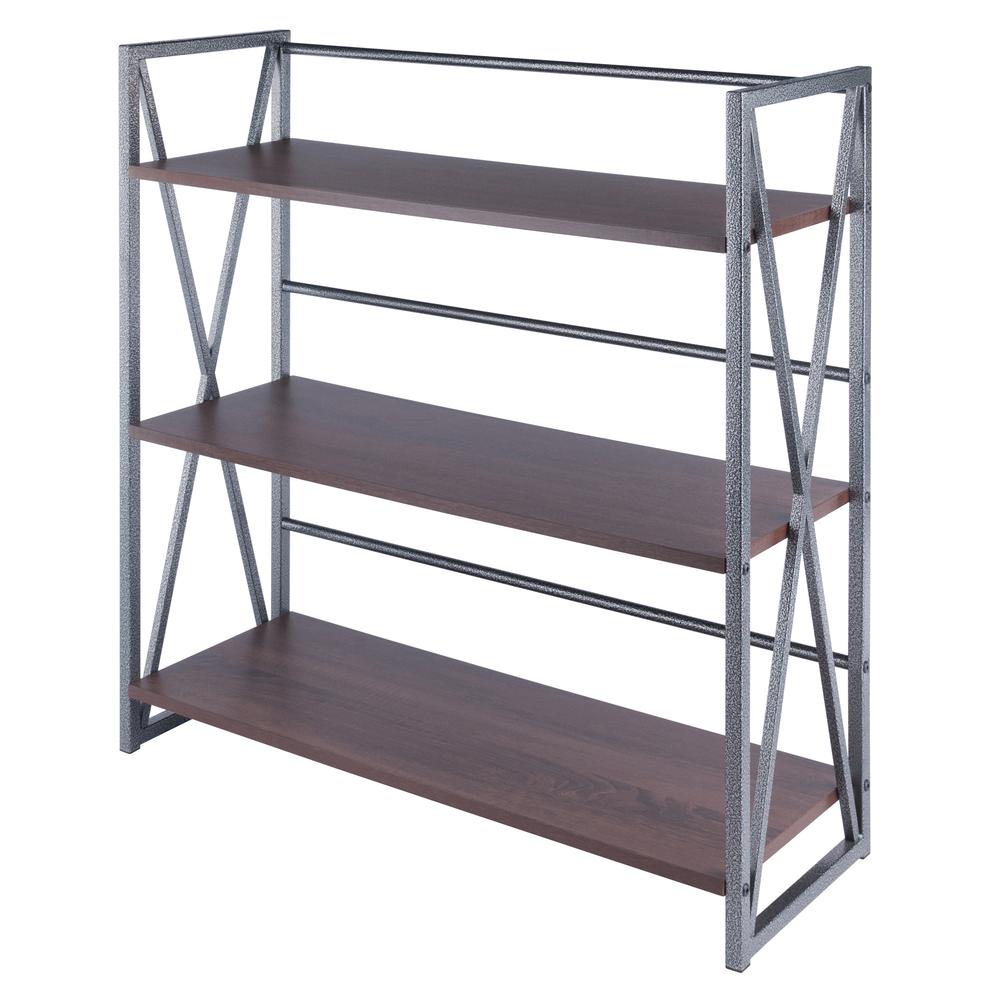 Isa 3-Tier Shelf, Graphite and Walnut. Picture 1