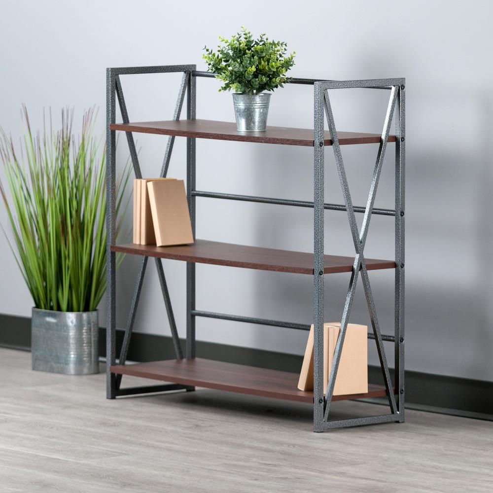 Isa 3-Tier Shelf, Graphite and Walnut. Picture 7