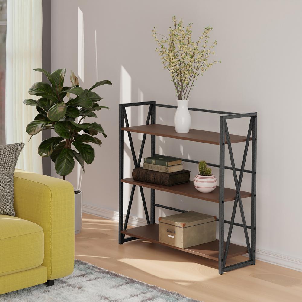 Isa 3-Tier Shelf, Graphite and Walnut. Picture 8