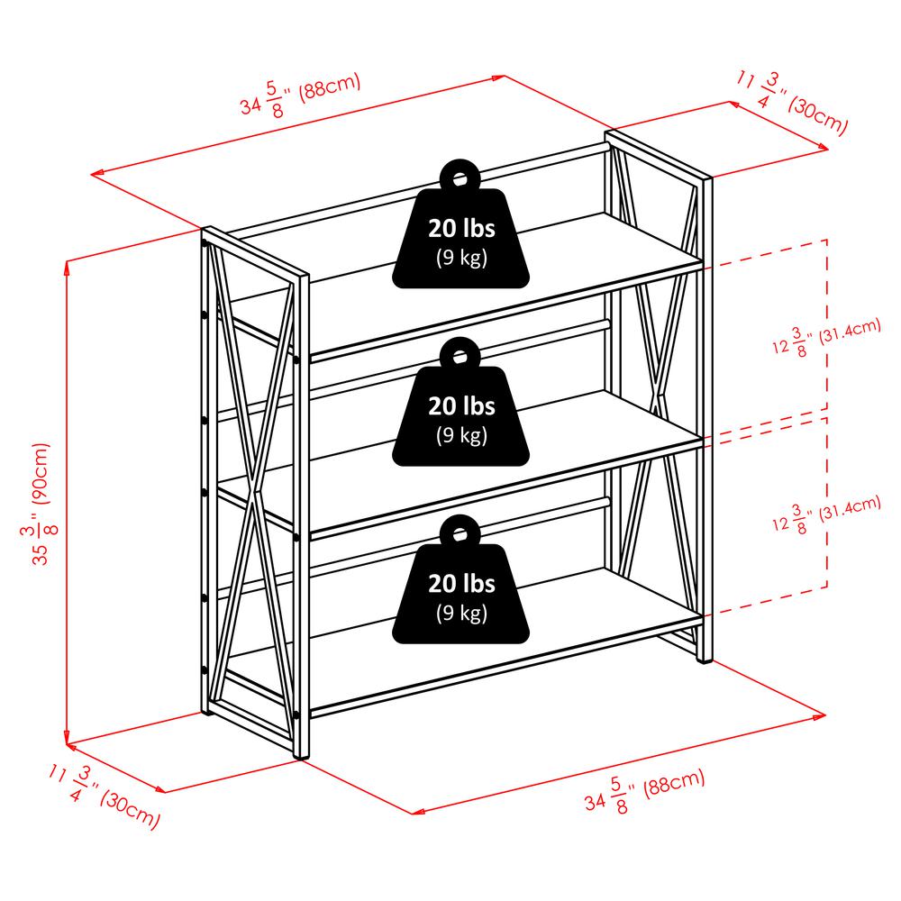 Isa 3-Tier Shelf, Graphite and Walnut. Picture 9