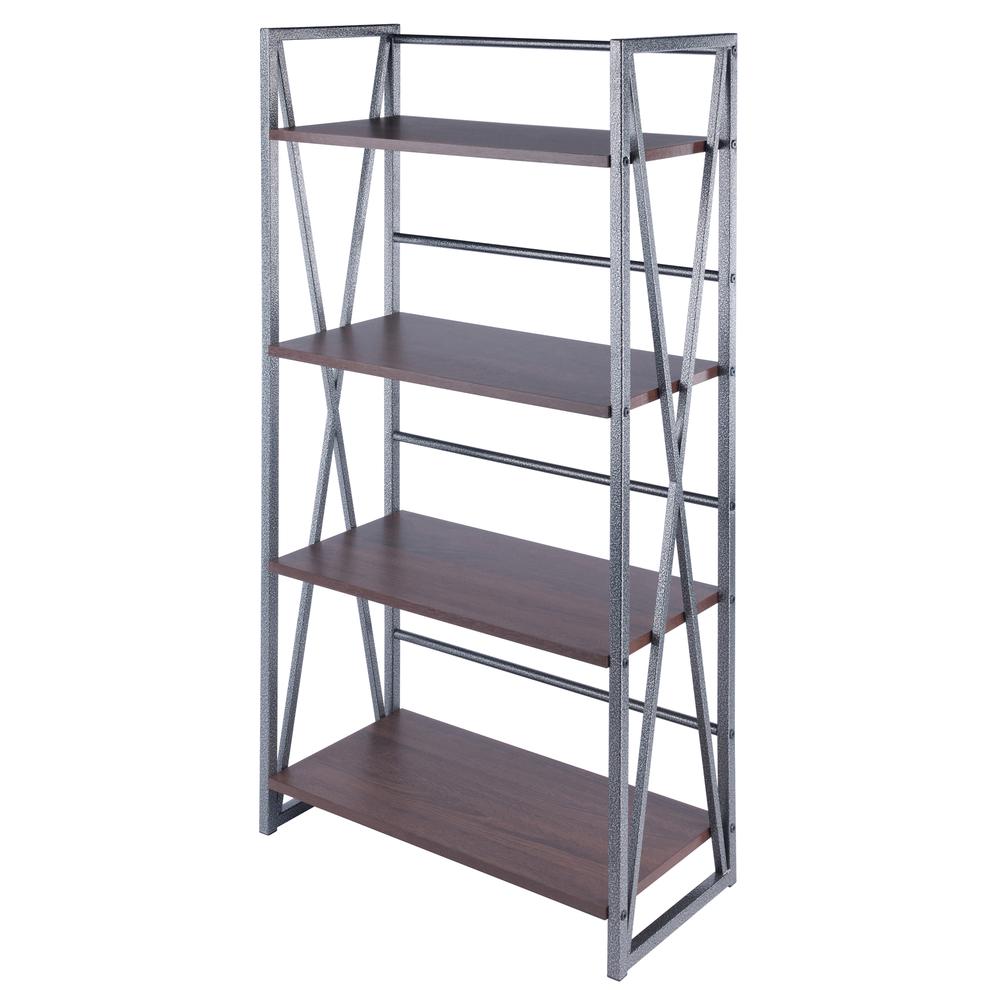 Isa 4-Tier Shelf, Graphite and Walnut. Picture 1