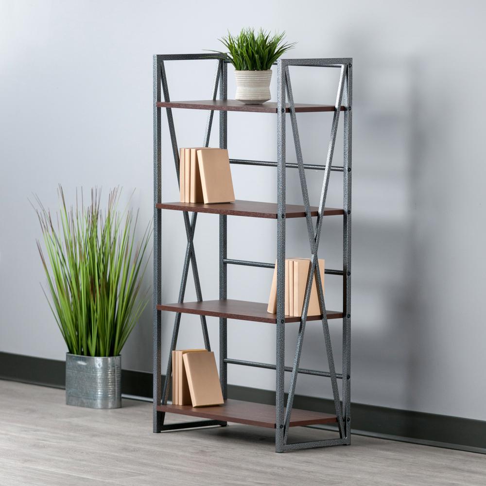 Isa 4-Tier Shelf, Graphite and Walnut. Picture 8