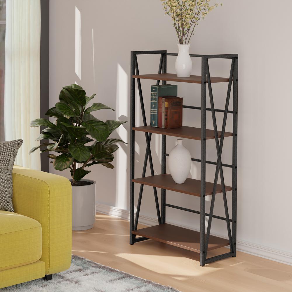 Isa 4-Tier Shelf, Graphite and Walnut. Picture 9