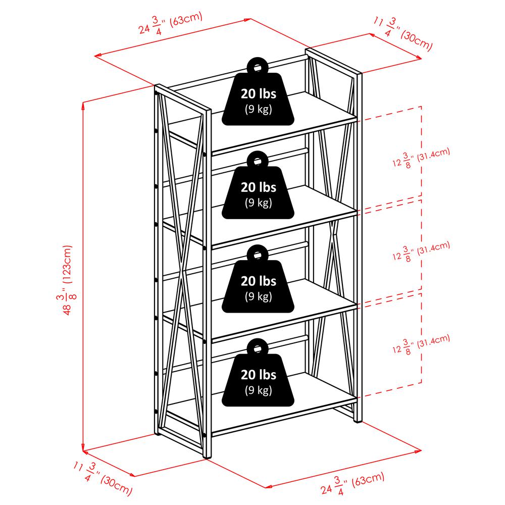 Isa 4-Tier Shelf, Graphite and Walnut. Picture 10