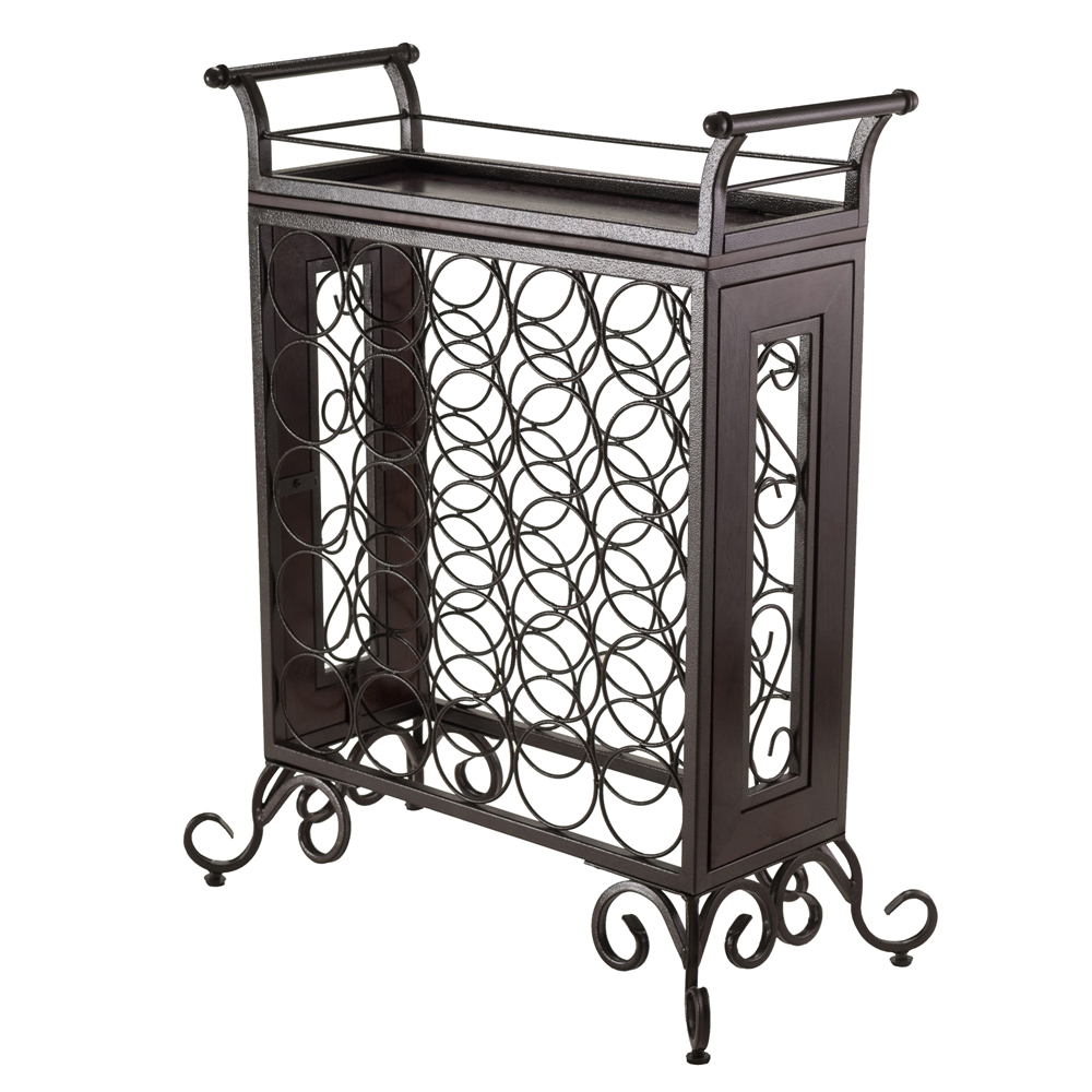 Silvano Wine Rack 5x5 with Removable Tray, Dark Bronze. Picture 1