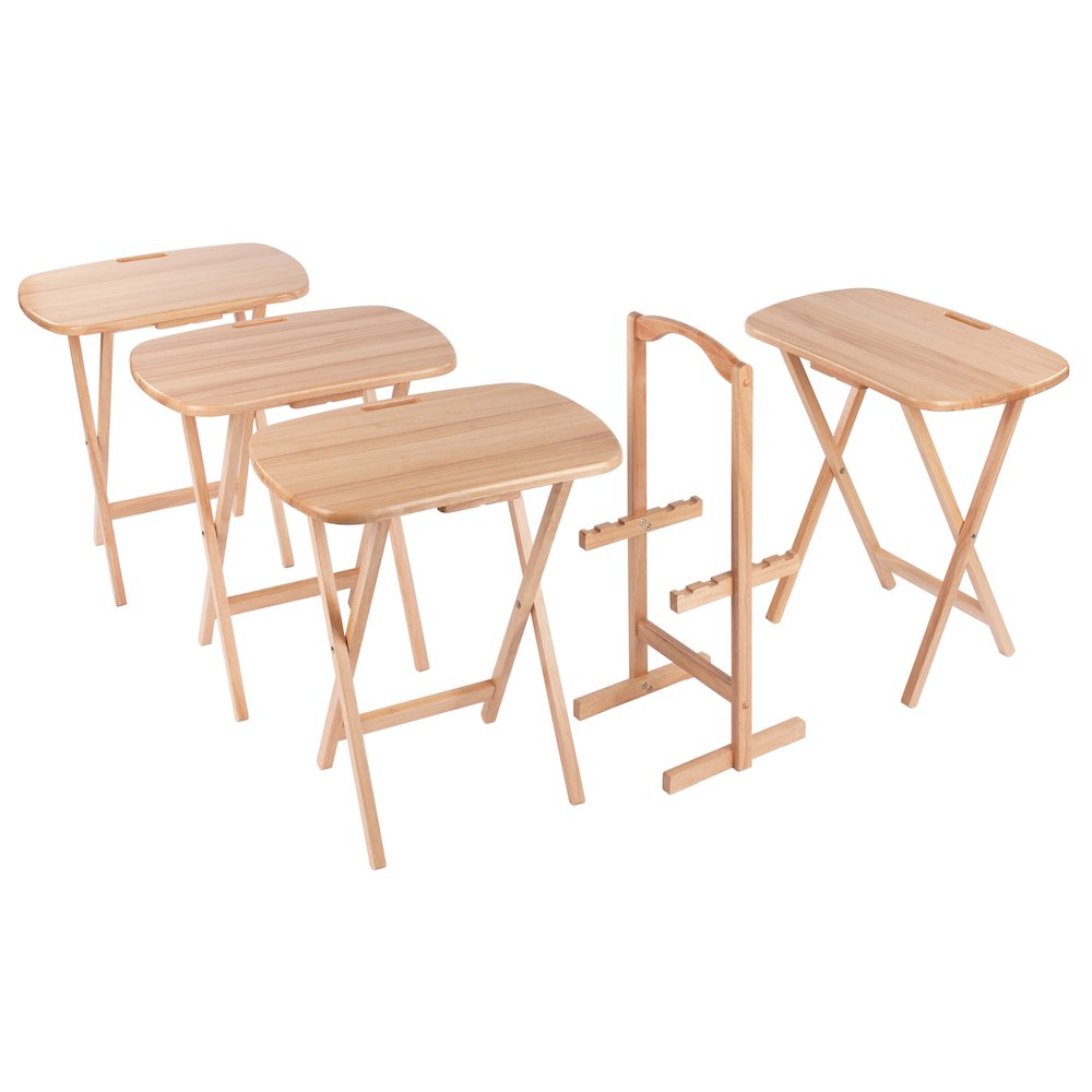 Lucca 5-pc Snack Table Set, Natural. Picture 2