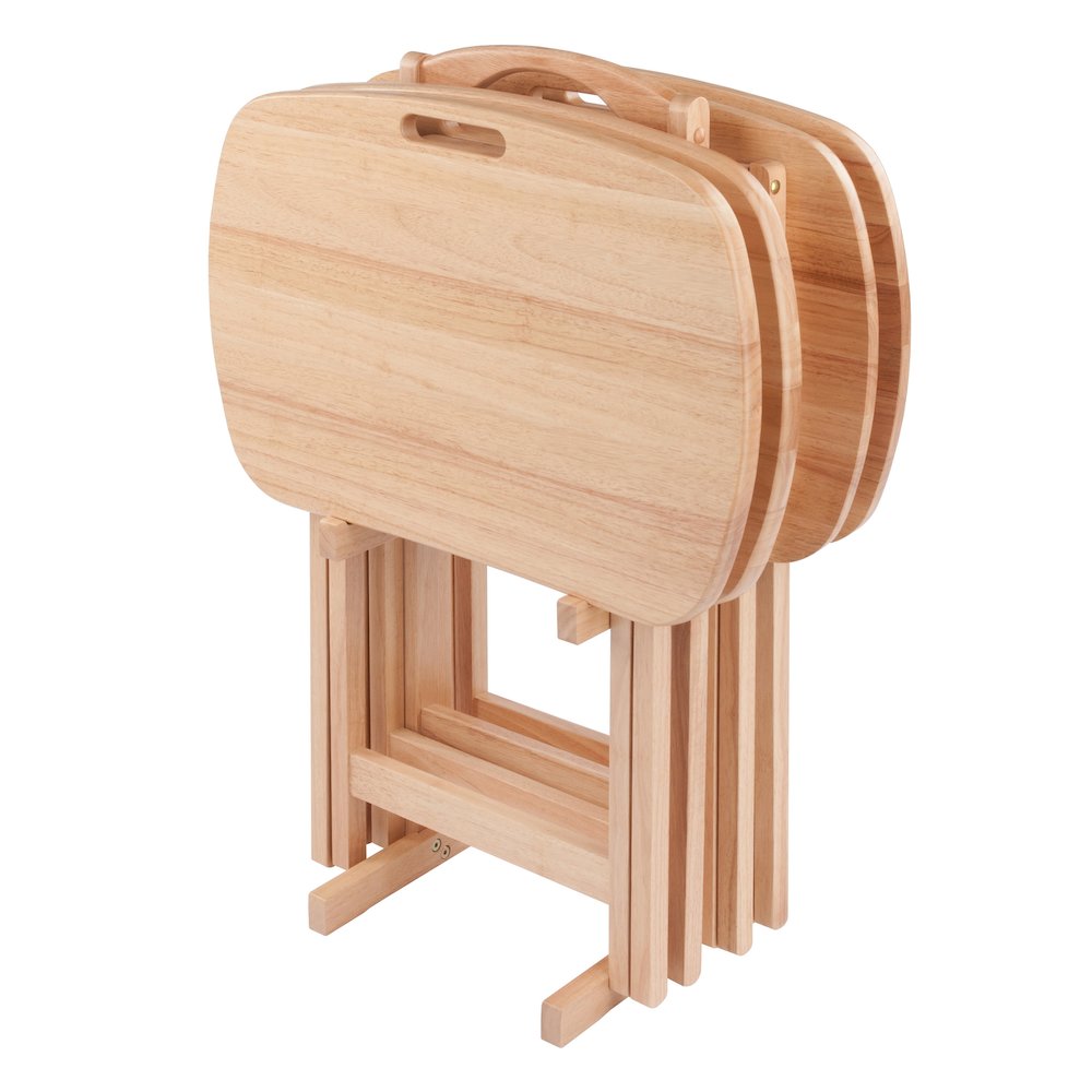 Lucca 5-pc Snack Table Set, Natural. Picture 3