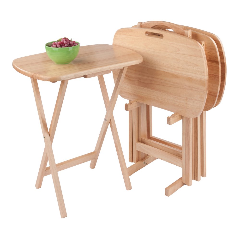 Lucca 5-pc Snack Table Set, Natural. Picture 12