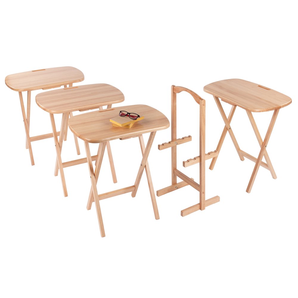 Lucca 5-pc Snack Table Set, Natural. Picture 13