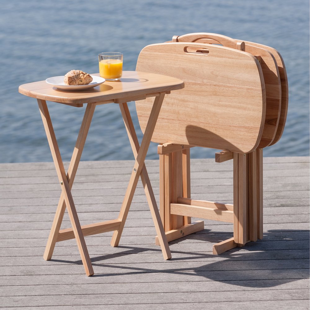 Lucca 5-pc Snack Table Set, Natural. Picture 15