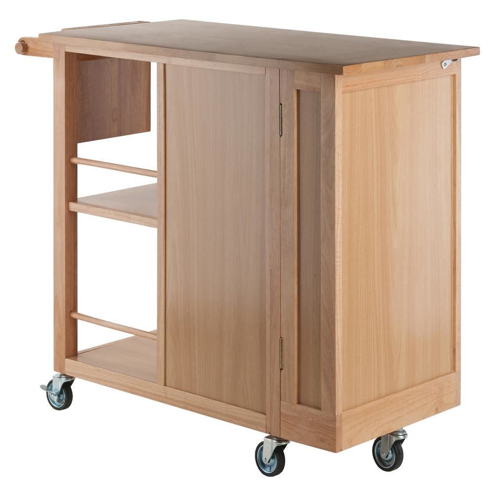 Natural Kitchen Island Cart on Wheels – Rolling Kitchen Island with Storage. Picture 5
