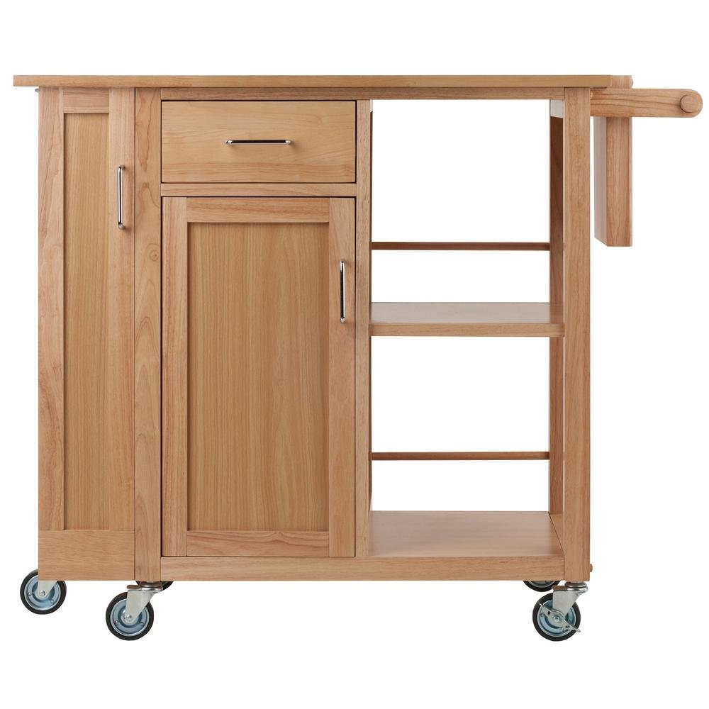 Natural Kitchen Island Cart on Wheels – Rolling Kitchen Island with Storage. Picture 2