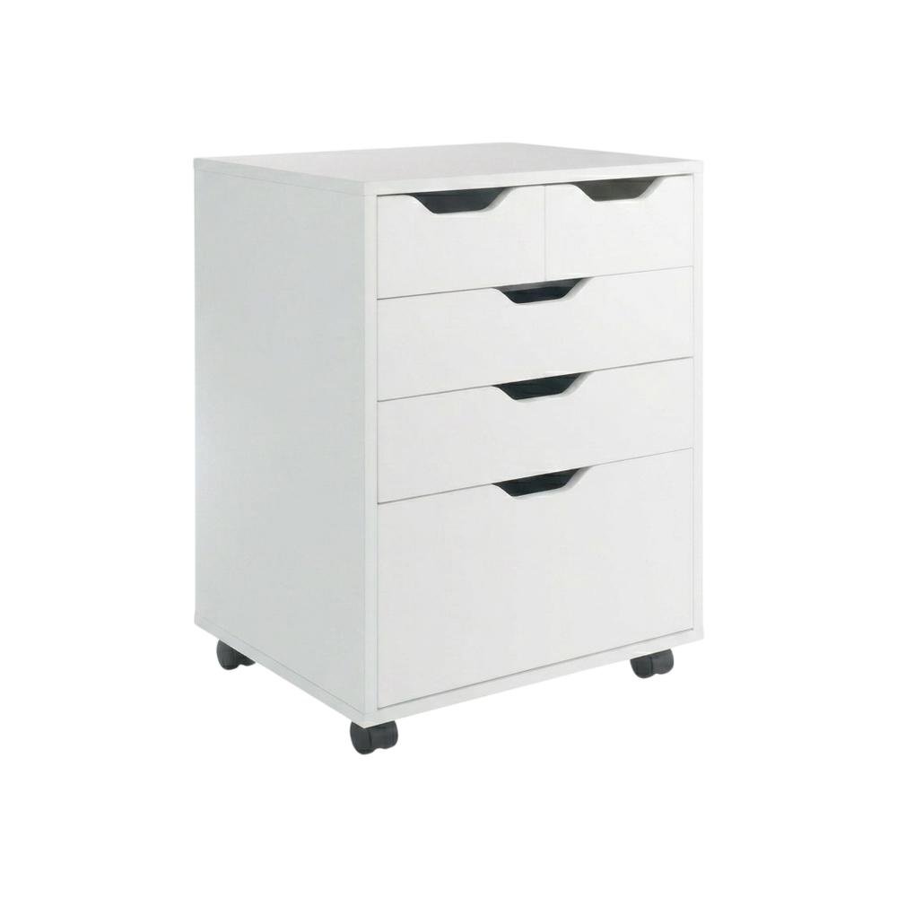 White Mobile Storage Cabinet, Composite Wood Rolling Pantry. Picture 1