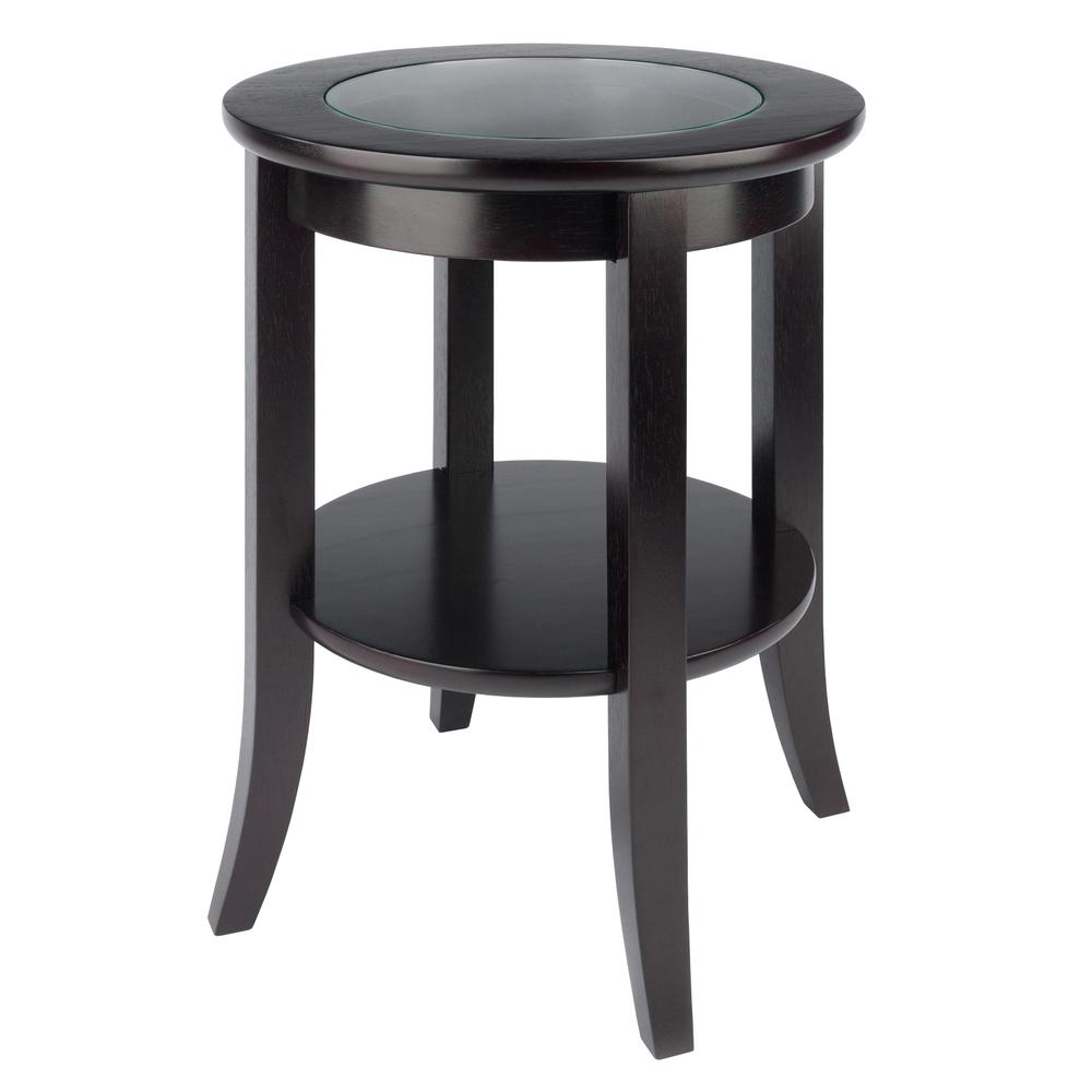 Genoa End Table, Glass Inset, one shelf. Picture 1