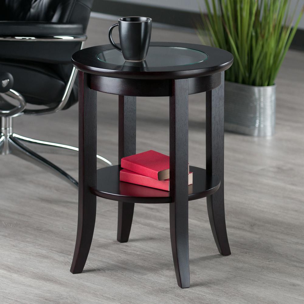Genoa End Table, Glass Inset, one shelf. Picture 6