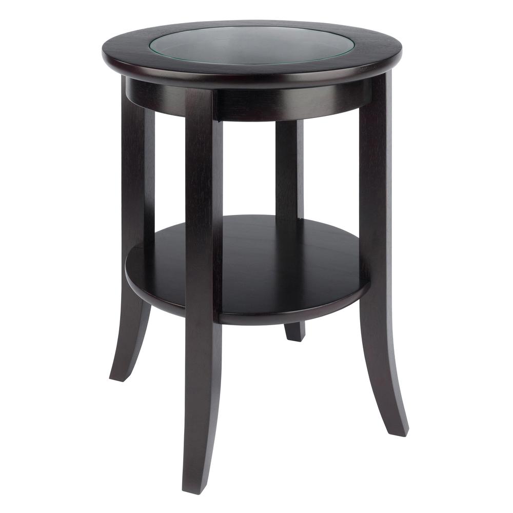 Genoa End Table, Glass Inset, one shelf. Picture 8